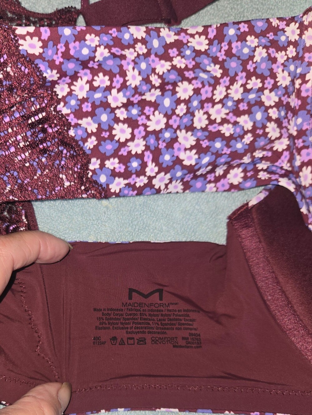 Maidenform Floral Print Bra Sz 40C - Picture 9 of 9